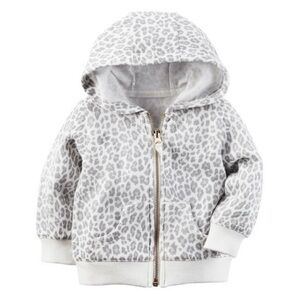 Animal Print Zip Up Hoodie